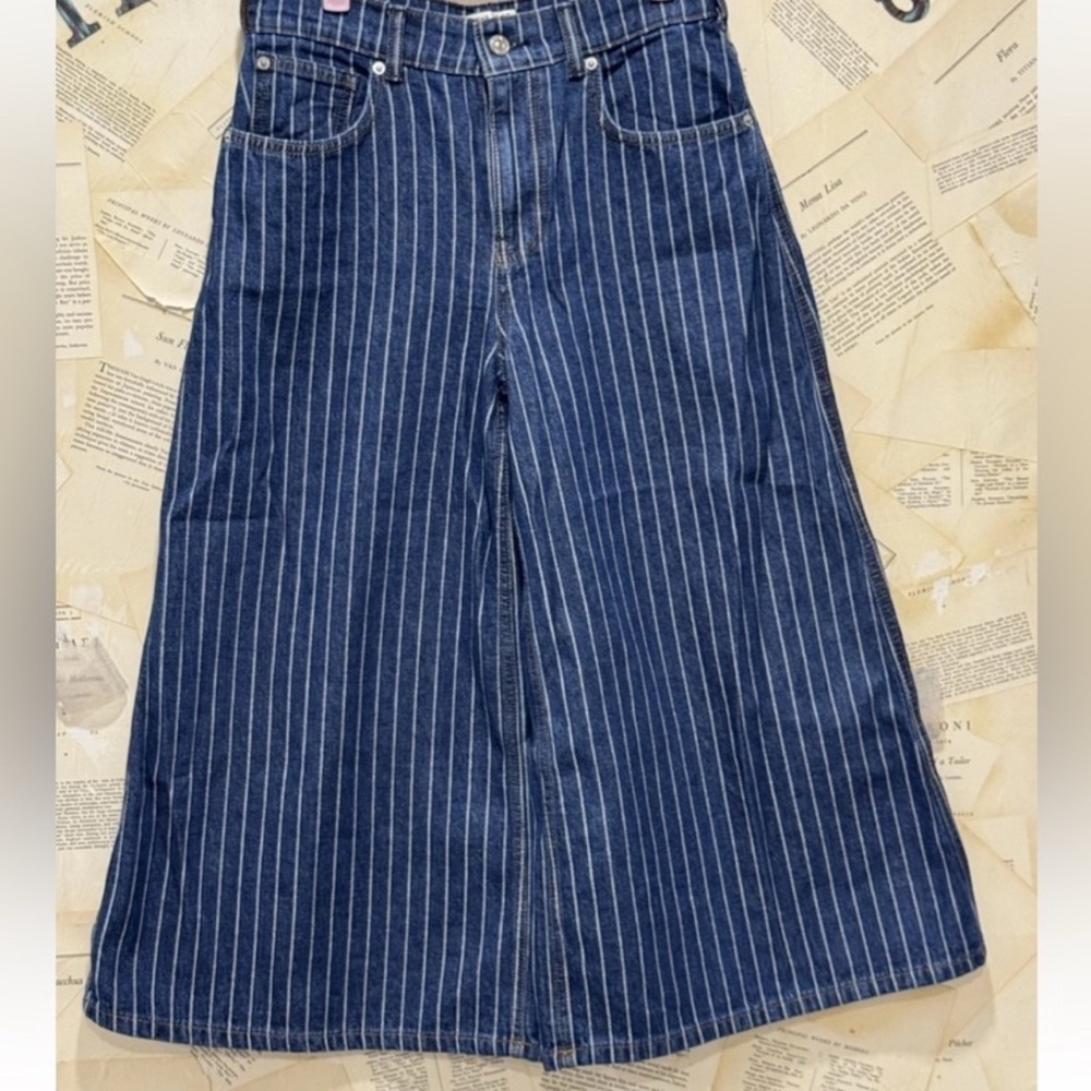 Free People We The Free High Top Wide Crop in Pinstripe - Picture 2 of 2